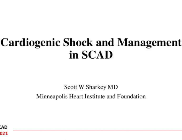 Cardiogenic Shock and Management in SCAD