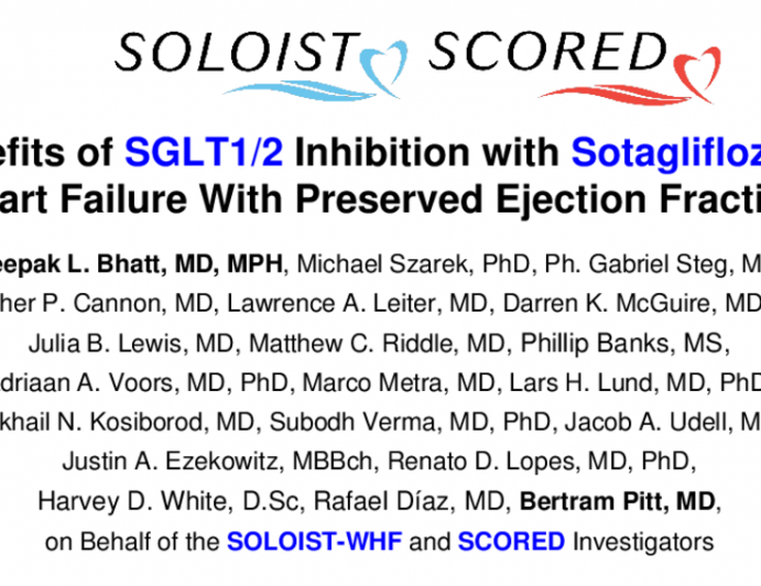 Benefits of SGLT1/2 Inhibition with Sotagliflozin in Heart Failure With Preserved Ejection Fraction