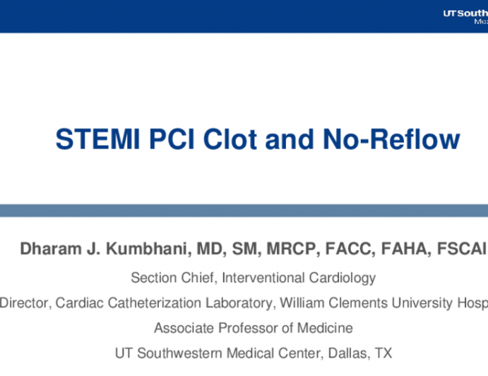 STEMI PCI Clot and No-Reflow