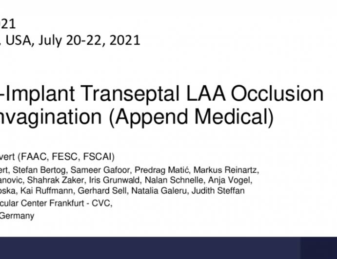 Non-Implant Transeptal LAA Occlusion by Invagination (Append Medical)