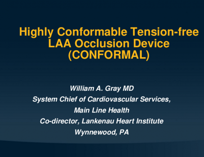 Highly Conformable Tension-Free LAA Occlusion Device (CONFORMAL)