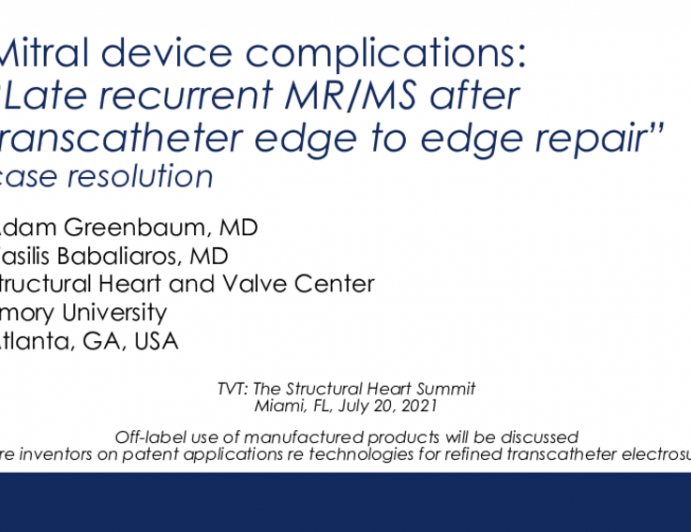 Case Resolution: Late Symptomatic Mitral Stenosis After TEER