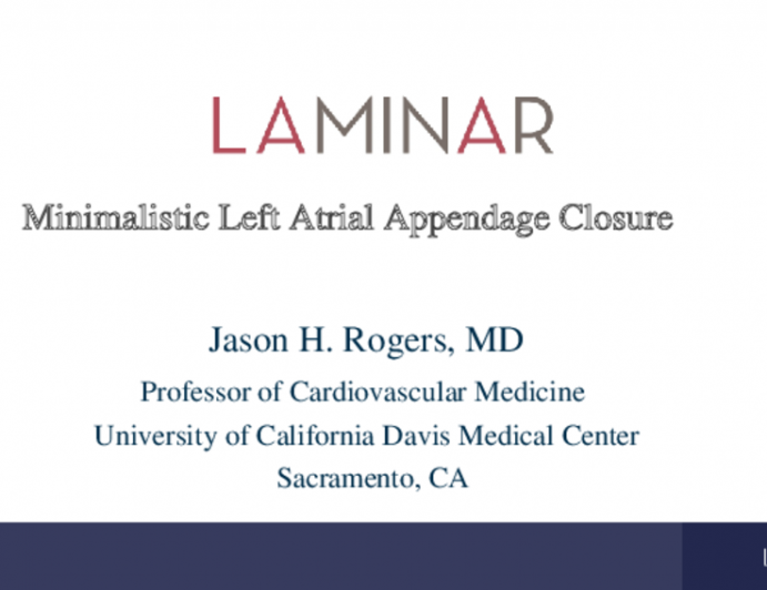 LAA Closure with the LAMINAR Device: Concept and Preliminary Results from the FIM Study