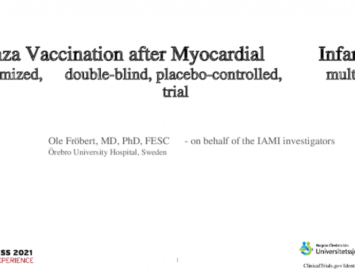 Influenza Vaccination after Myocardial Infarction - a randomized, double-blind, placebo-controlled, multicenter trial