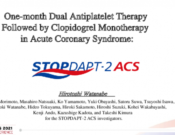 One-month Dual Antiplatelet Therapy Followed by Clopidogrel Monotherapy in Acute Coronary Syndrome: 