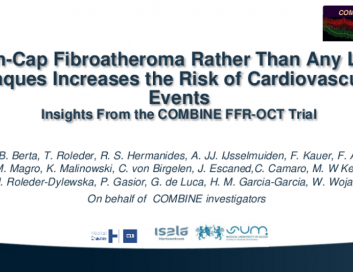 TCT 82: Thin-Cap Fibroatheroma Rather Than Any Lipid Plaques Increases the Risk of Cardiovascular Events: Insights From the COMBINE FFR-OCT Trial