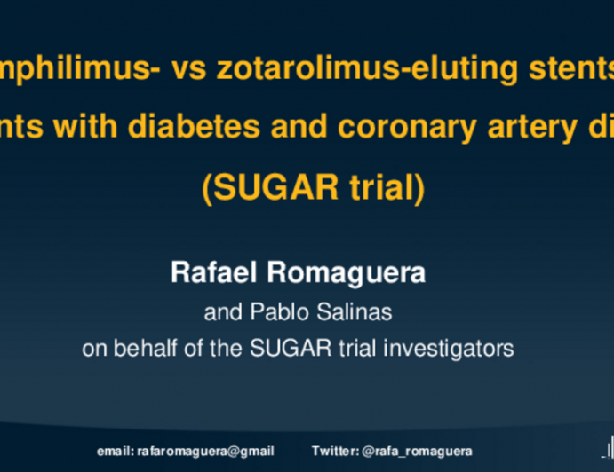 SUGAR: A Randomized Trial of Amphilimus-eluting Stents and Zotarolimus-eluting Stents in Patients With Diabetes