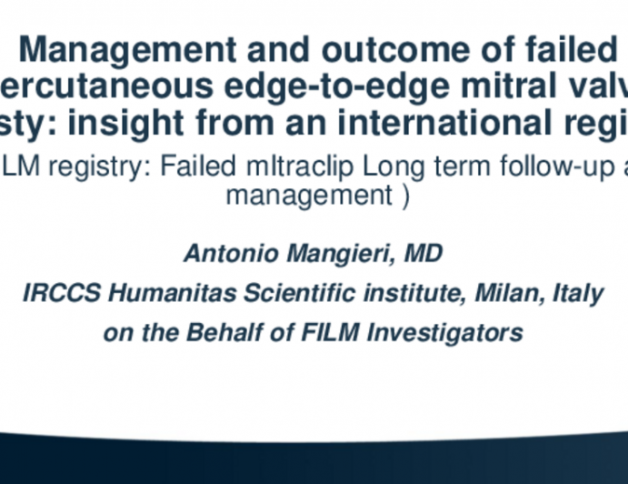 Management and Outcome of Failed Percutaneous Edge-to-Edge Mitral Valve Plasty: Insight From an International Registry