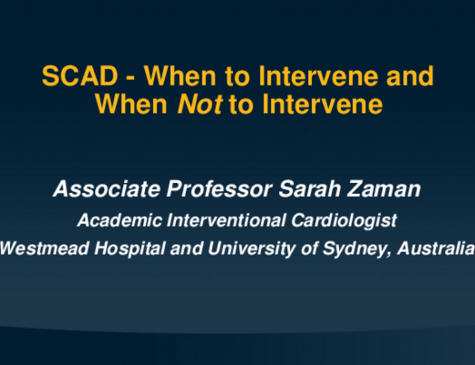 Case-Based Presentation 1: SCAD – When to Intervene and When Not to Intervene