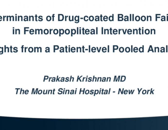 Determinants of Drug-coated Balloon Failure in Femoropopliteal Intervention. Insights From a Patient-level Pooled Analysis