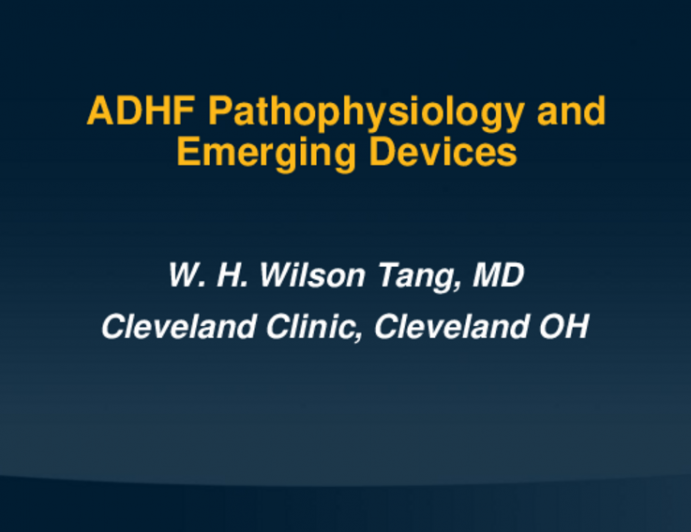 ADHF Pathophysiology and Emerging Devices (DRIIPPS)