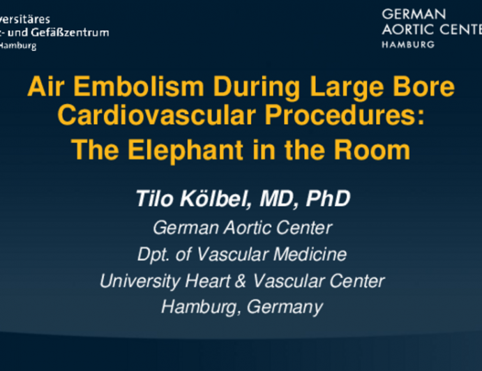 Featured Lecture: Air Embolism During Large Bore Cardiovascular Procedures- The Big Elephant in the Room