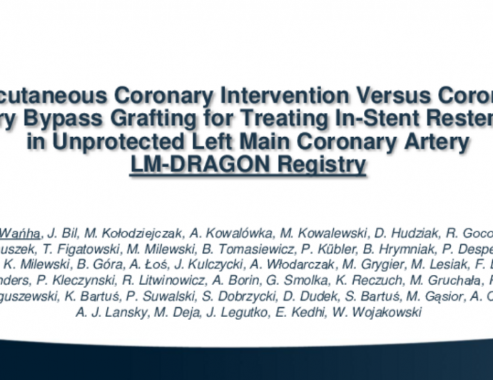 TCT 101: Long-term Outcomes Following Percutaneous Coronary Intervention Versus Coronary Artery Bypass Grafting for Treating In-stent Restenosis in Unprotected Left Main Coronary Artery: Multicenter LM-DRAGON Registry