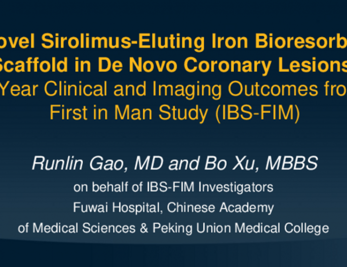 A Novel Sirolimus-Eluting Iron-Based Bioresorbable Scaffold Implantation in Single De Novo Coronary Lesions: Two-Year Clinical and Imaging Outcomes from the First in Man Study (IBS-FIM)