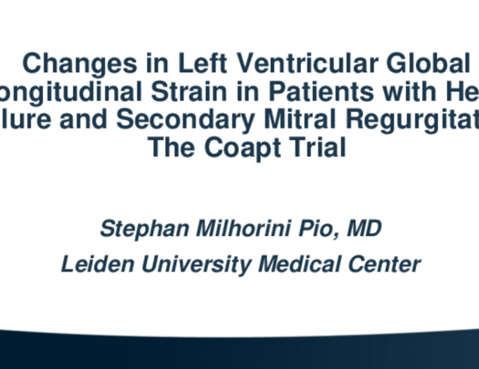 Changes in Left Ventricular Global Longitudinal Strain in Patients With Heart Failure and Secondary Mitral Regurgitation: The COAPT Trial