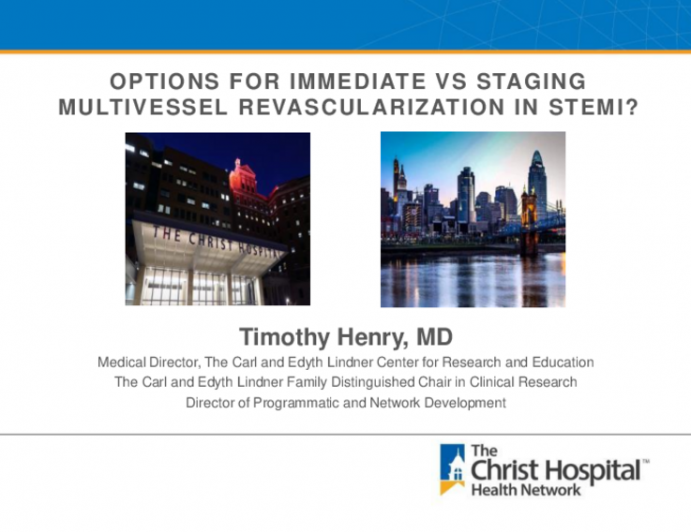 Options for Immediate vs Staging Multivessel Revascularization in STEMI