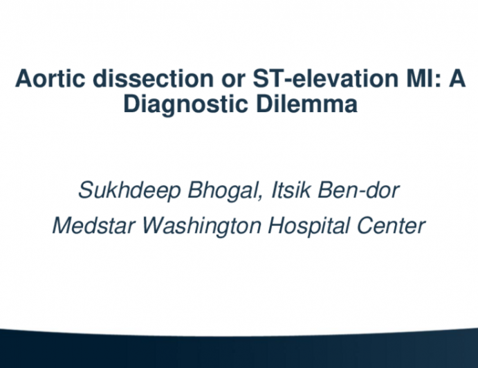 TCT 518: Aortic Dissection Or ST-Elevation MI: A Diagnostic Dilemma