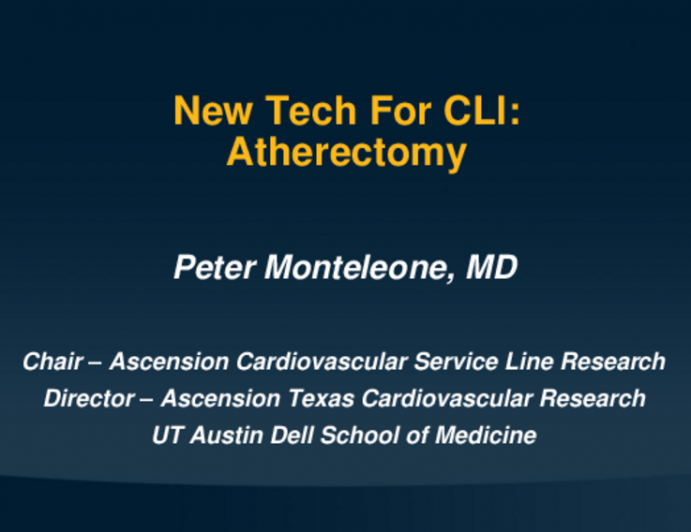 New Tech for CLI: Atherectomy