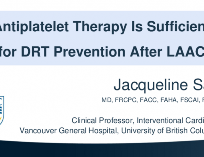 Antiplatelet Therapy Is Sufficient for DRT Prevention After LAAC