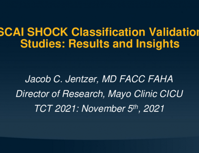 SCAI SHOCK Classification Validation Studies: Results and Insights