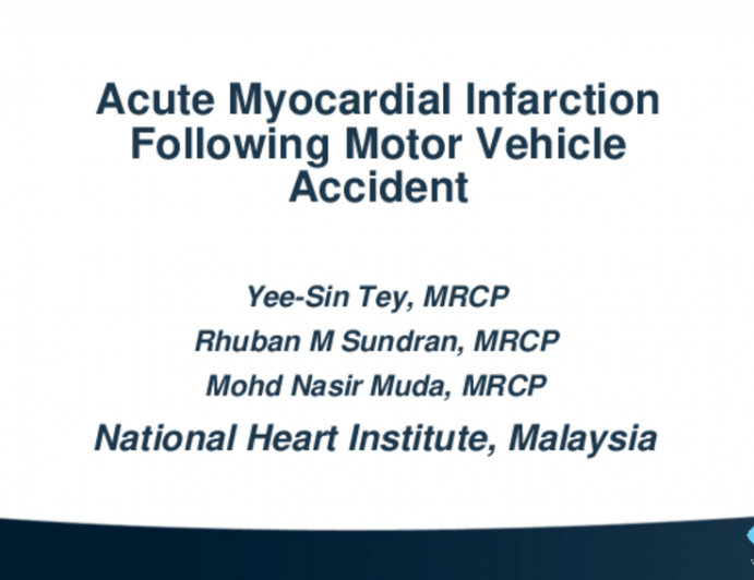 TCT 646: Acute Myocardial Infarction Following Motor Vehicle Accident