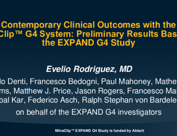 EXPAND G4: Core Laboratory Echocardiographic Outcomes From a Multicenter Study of a Fourth Generation TEER System to Treat Mitral Regurgitation