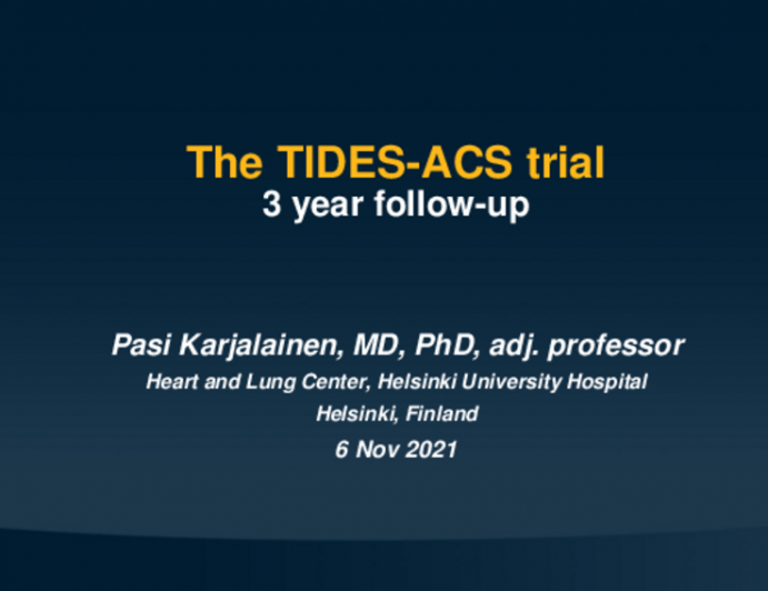TIDES-ACS: Three-Year Outcomes From a Randomized Trial of Titanium Nitride Oxide-Coated Versus Everolimus-eluting Stents in Patients With Acute Coronary Syndromes