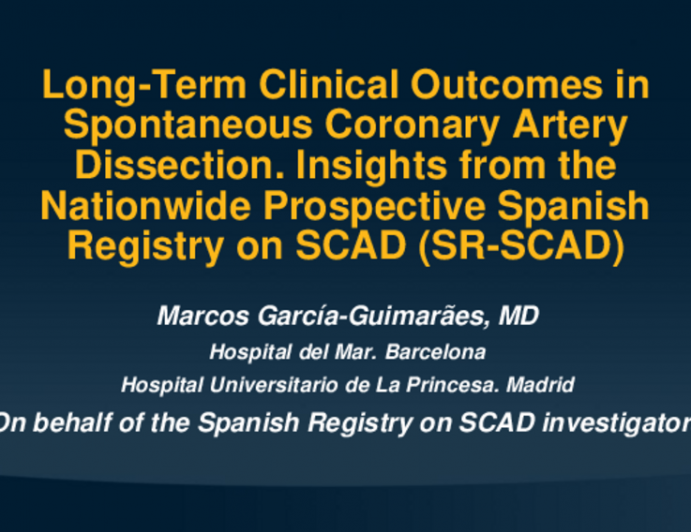 SR-SCAD: Long-Term Clinical Outcomes of SCAD From the Nationwide Prospective Spanish Registry