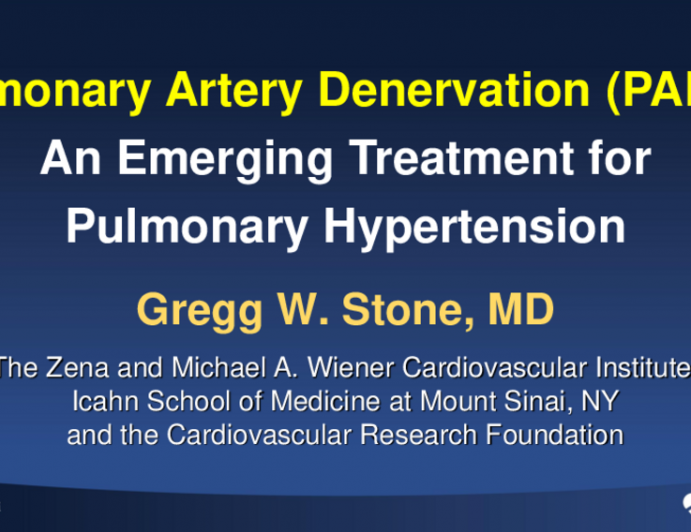 Outcomes of Pulmonary Artery Denervation for Treatment of PAH