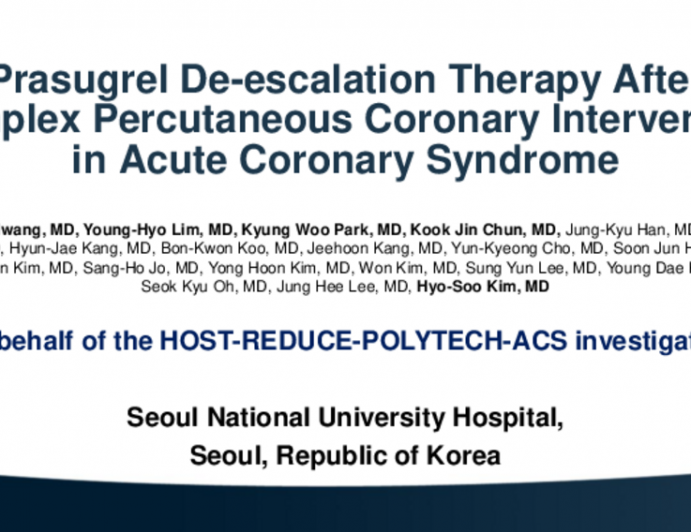 Prasugrel De-escalation Therapy After Complex Percutaneous Coronary Intervention in Acute Coronary Syndrome: A Subgroup Analysis of the HOST-REDUCE-POLYTECH-ACS Randomized Clinical Trial