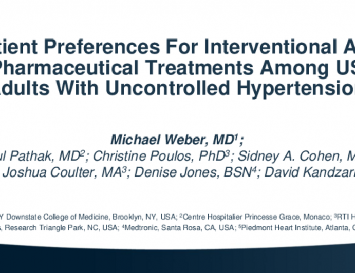 Patient Preferences for Interventional versus Pharmaceutical Treatments Among U.S. Adults with Uncontrolled Hypertension