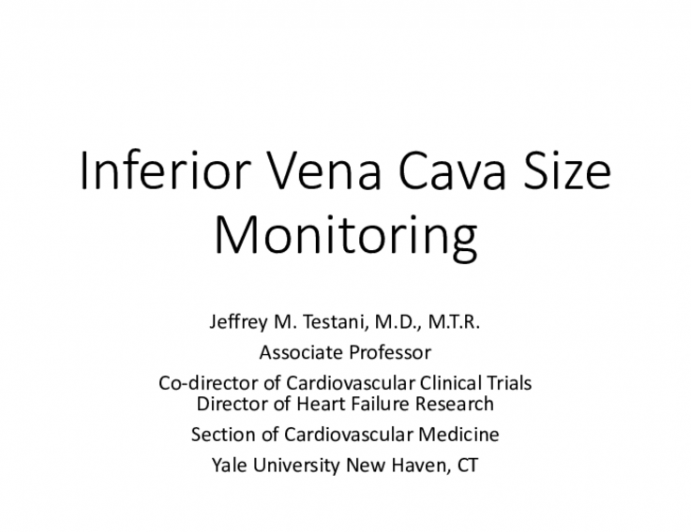 Inferior Vena Caval Size Monitoring