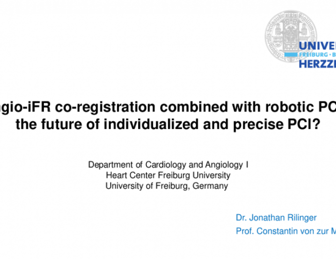 TCT 672: Angio-iFR co-registration combined with robotic PCI – the future of individualized and precise PCI?