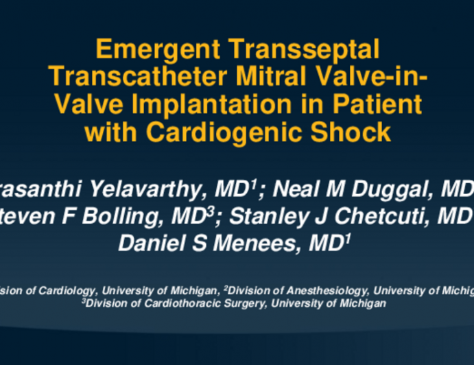 Emergent Transseptal Transcatheter Mitral Valve-in-Valve Implantation in Patient With Cardiogenic Shock