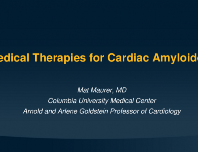 Featured Lecture: Medical Therapies for Amyloid