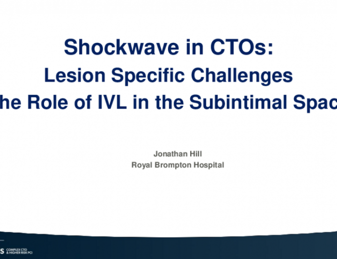 Shockwave in CTOs: Role of IVL in the Subintimal Space