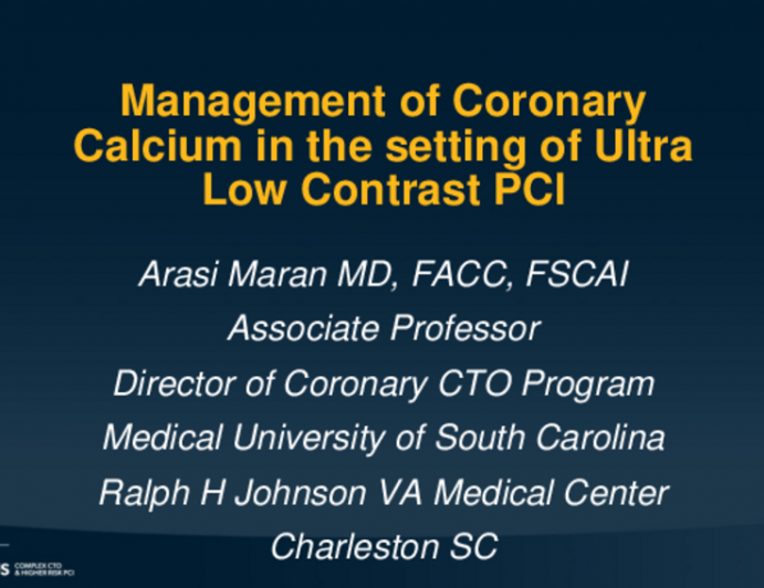 Addressing Calcium in ultralow contrast PCI-achieving safety and efficacy