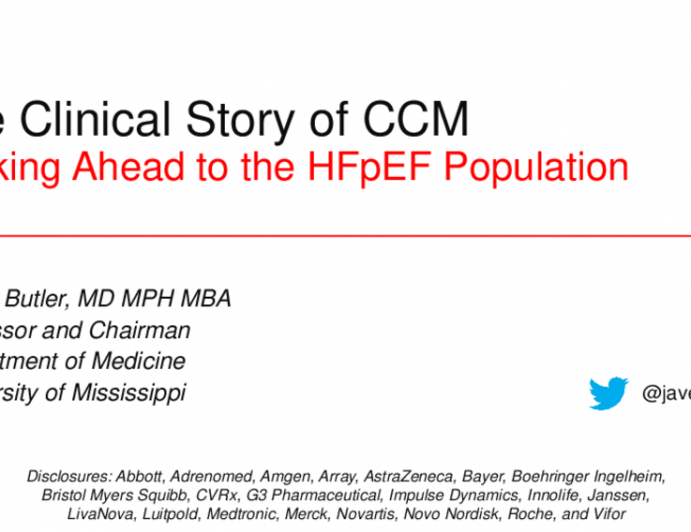 The Clinical Story of CCM®  – Looking ahead to HFpEF Population