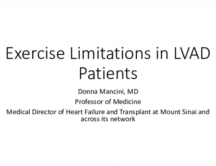 Exercise Limitations in LVAD Patients