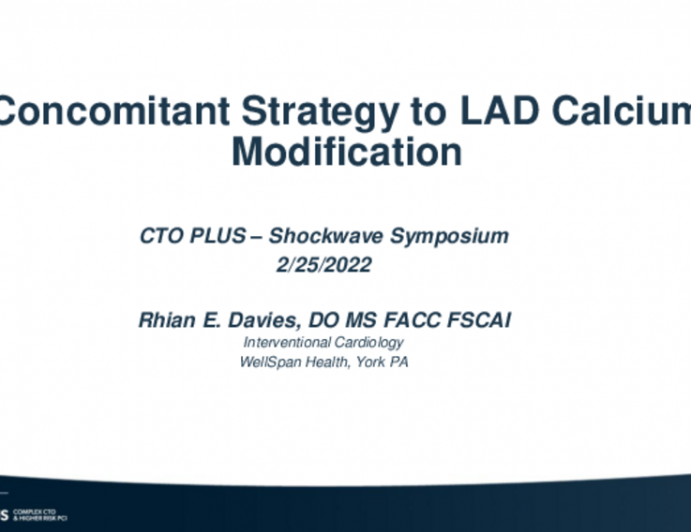 Concomitant Strategy to LAD and Diagonal Calcium Modification