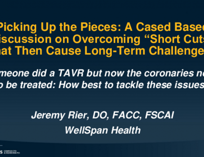 Someone did a TAVR but now the coronaries need to be treated: How best to tackle these issues?