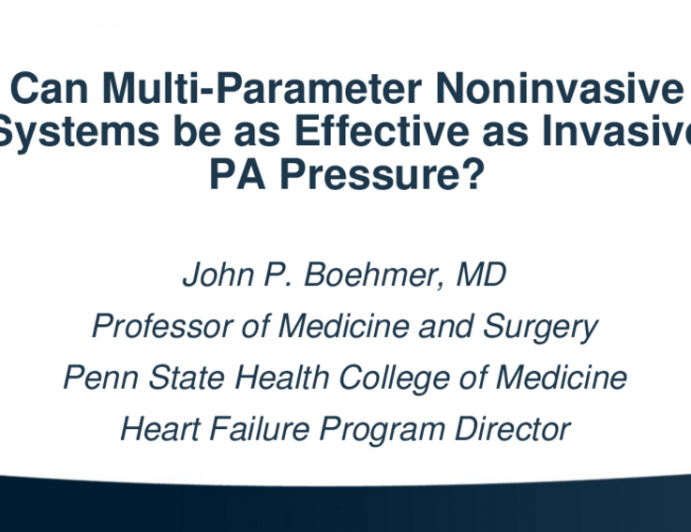 Can Multi-Parameter Noninvasive Systems Be as Effective as Invasive PA Pressure?