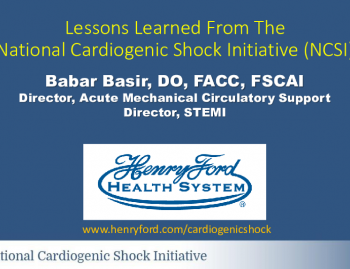 Leasons Learned From the National Cardiogenic Shock Initiative (NCSI)