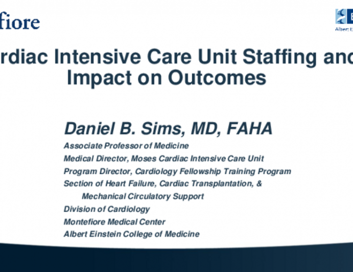 Cardiac Intensive Care Staffing and Impact On Outcomes