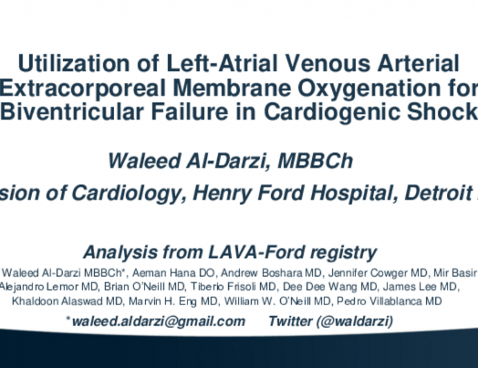 Utilization of Left-Atrial Venous Arterial Extracorporeal Membrane Oxygenation for Biventricular Failure in Cardiogenic Shock