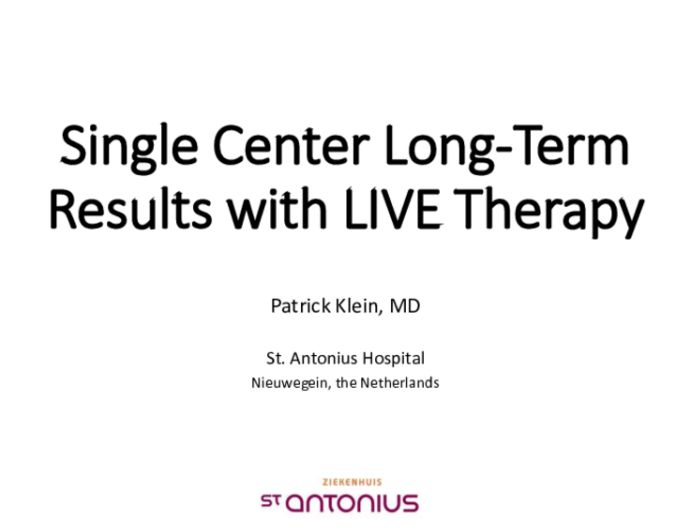 Single Center Long-Term Results with LIVE Therapy