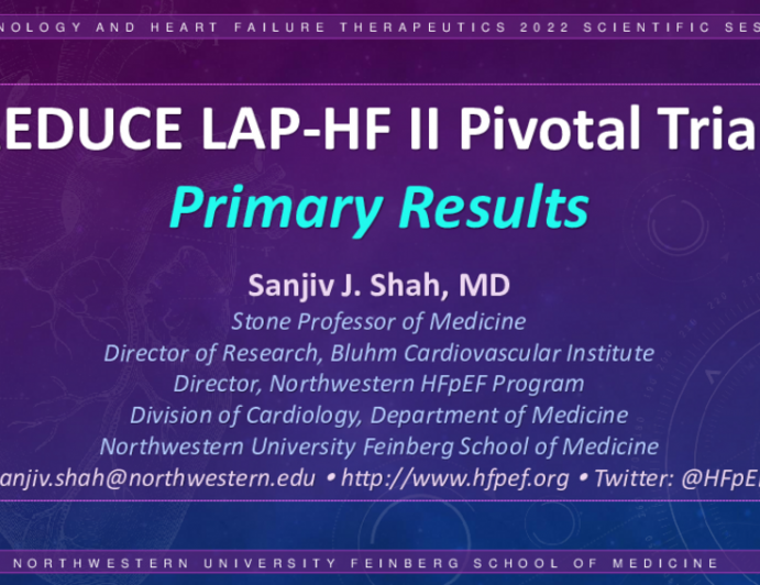 REDUCE LAP-HF II Randomized Study of the Corvia Atrial Shunt -- Primary Results