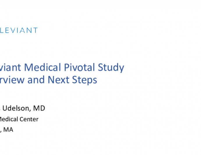 Alleviant Medical Pivotal Study Overview and Next Steps