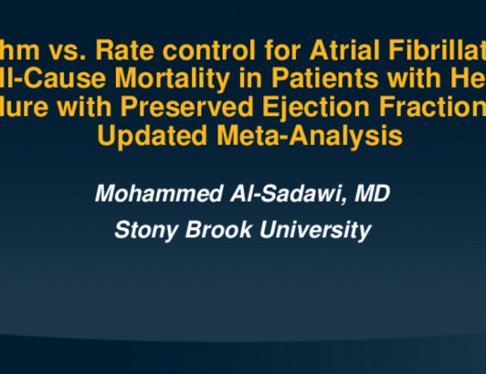 The Effect of Rhythm vs. Rate Control for Atrial Fibrillation on Mortality and Hospitalization in Patients With Heart Failure With Preserved Ejection Fraction: Updated Meta-Analysis