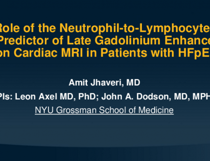 The Role of the Neutrophil to Lymphocyte Ratio as a Predictor of Late Gadolinium Enhancement on Cardiac MRI in Patients With HFpEF